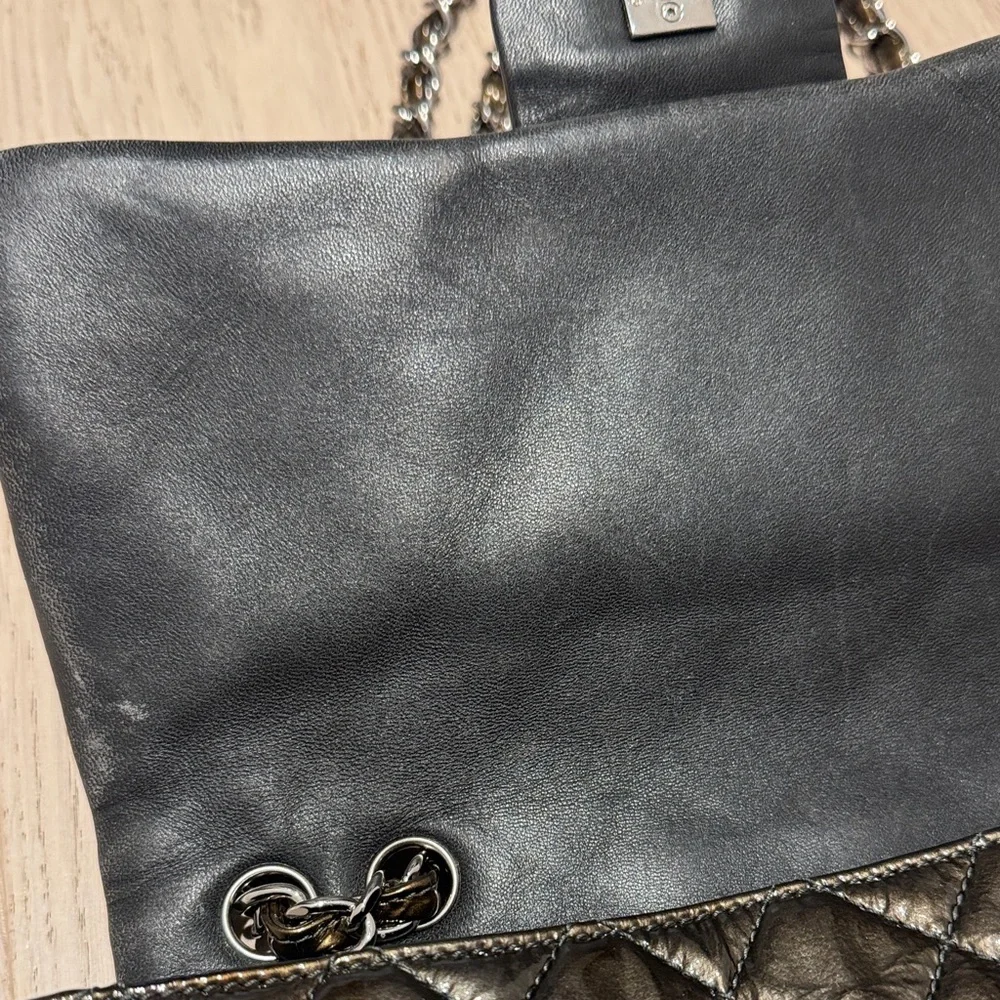 AUTHENTIC Chanel Classic Flap Bag – Dark Greem Patent Leather